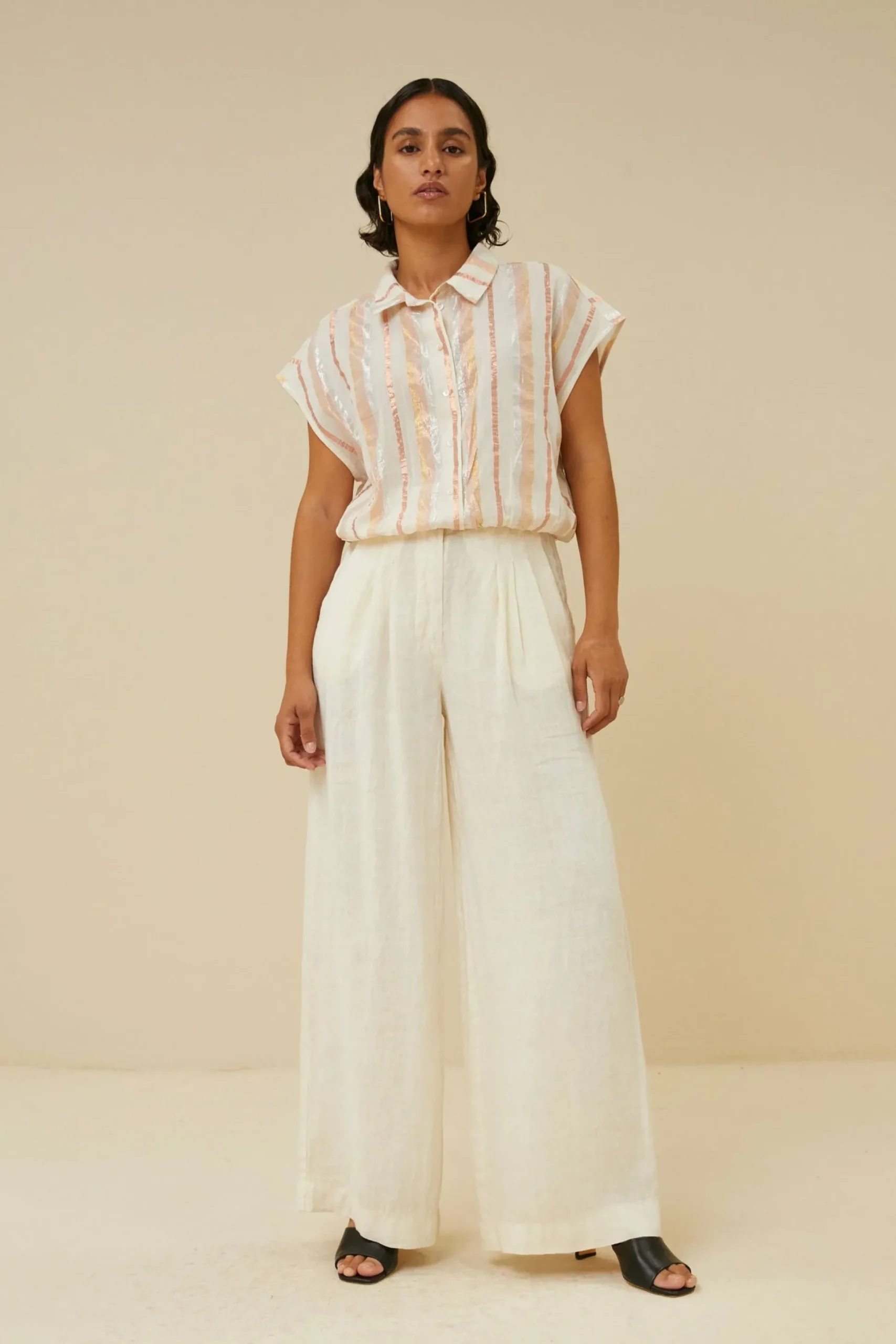 By bar Blouses<Bieke Gloss Stripe Blouse