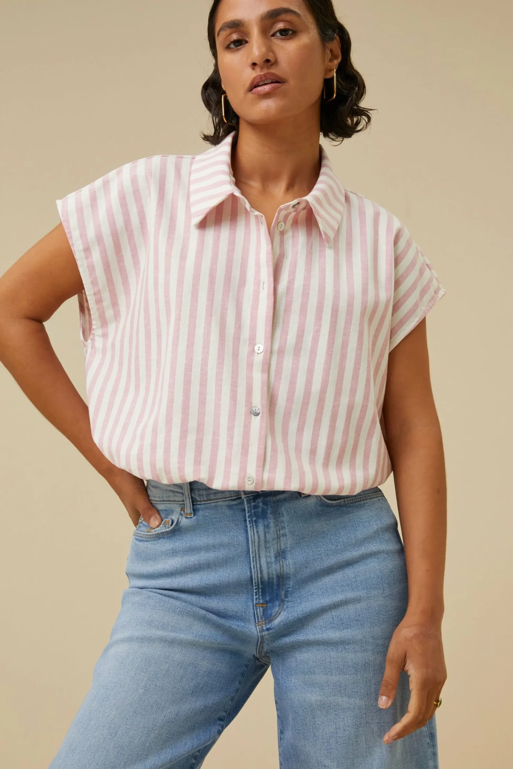 By bar Co-Ord Sets<Bieke Linen Stripe Blouse