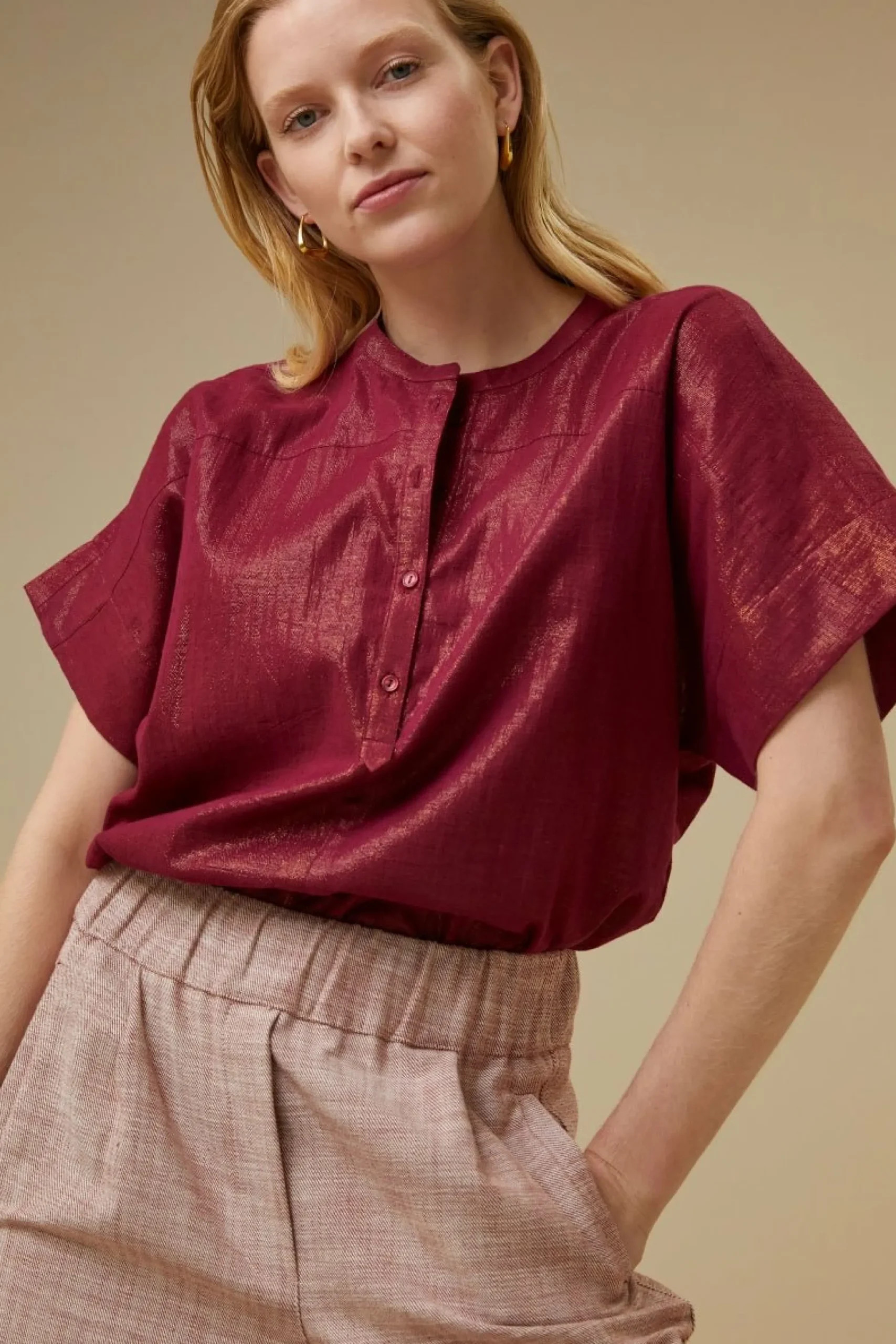 By bar Blouses<Bo Metallic Blouse