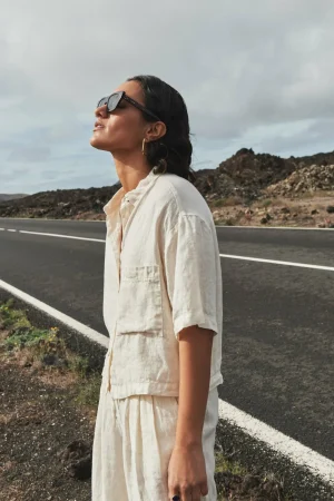 By bar Co-Ord Sets<Cris Linen Blouse