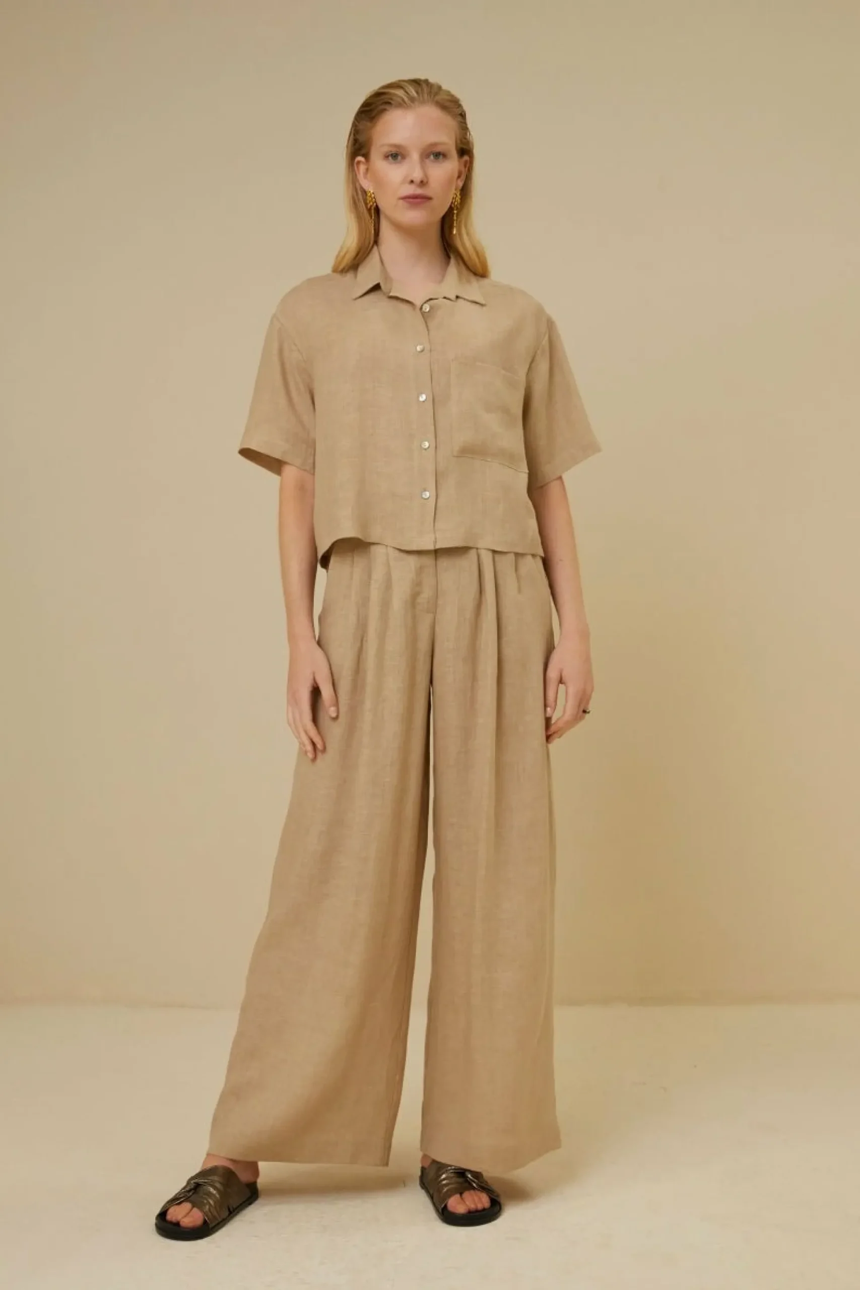 By bar Co-Ord Sets<Cris Linen Blouse
