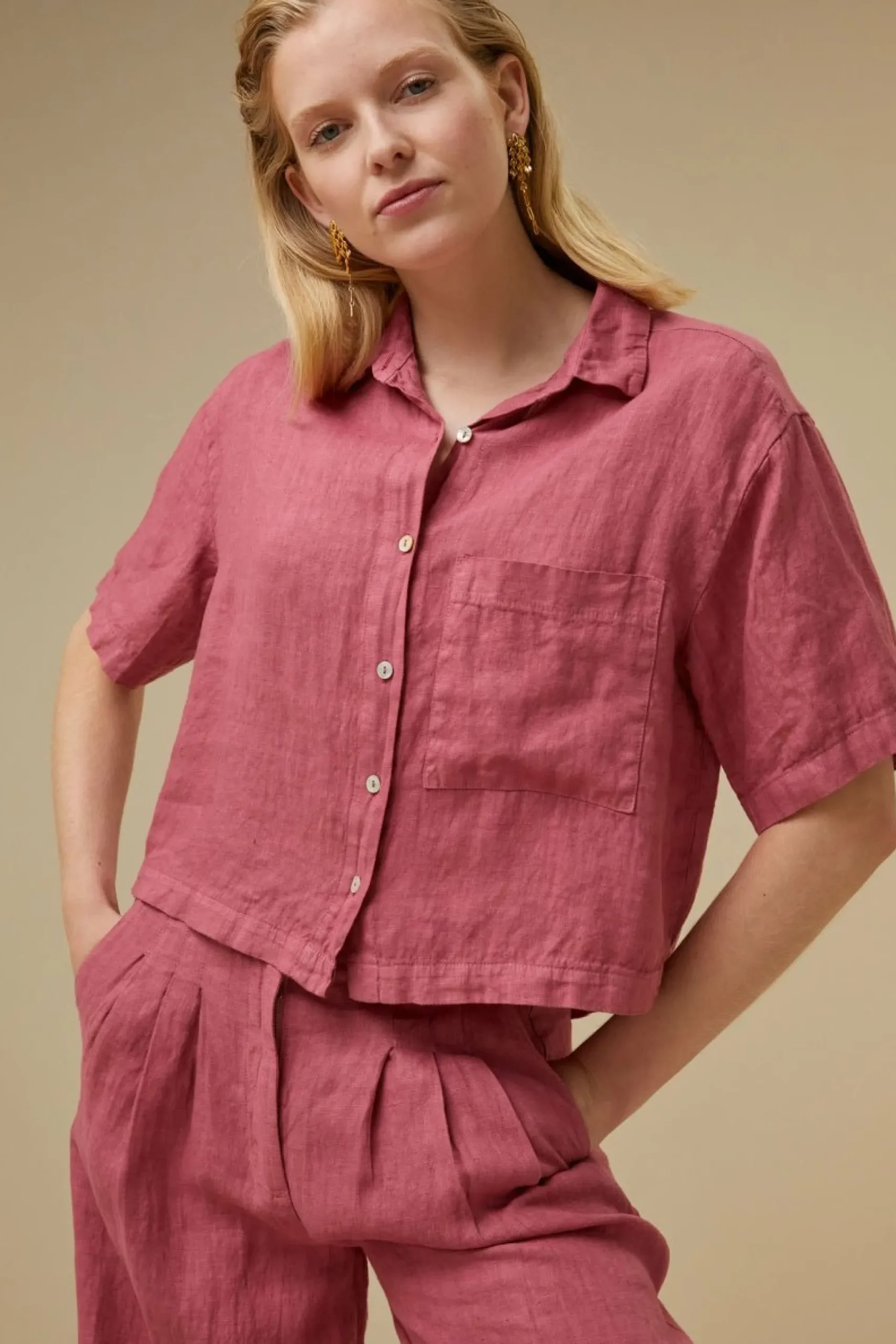 By bar Co-Ord Sets<Cris Linen Blouse