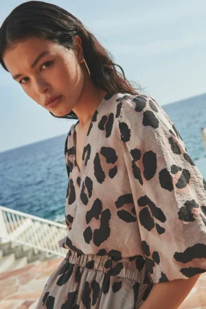By bar Co-Ord Sets<Juta Cheetah Blouse