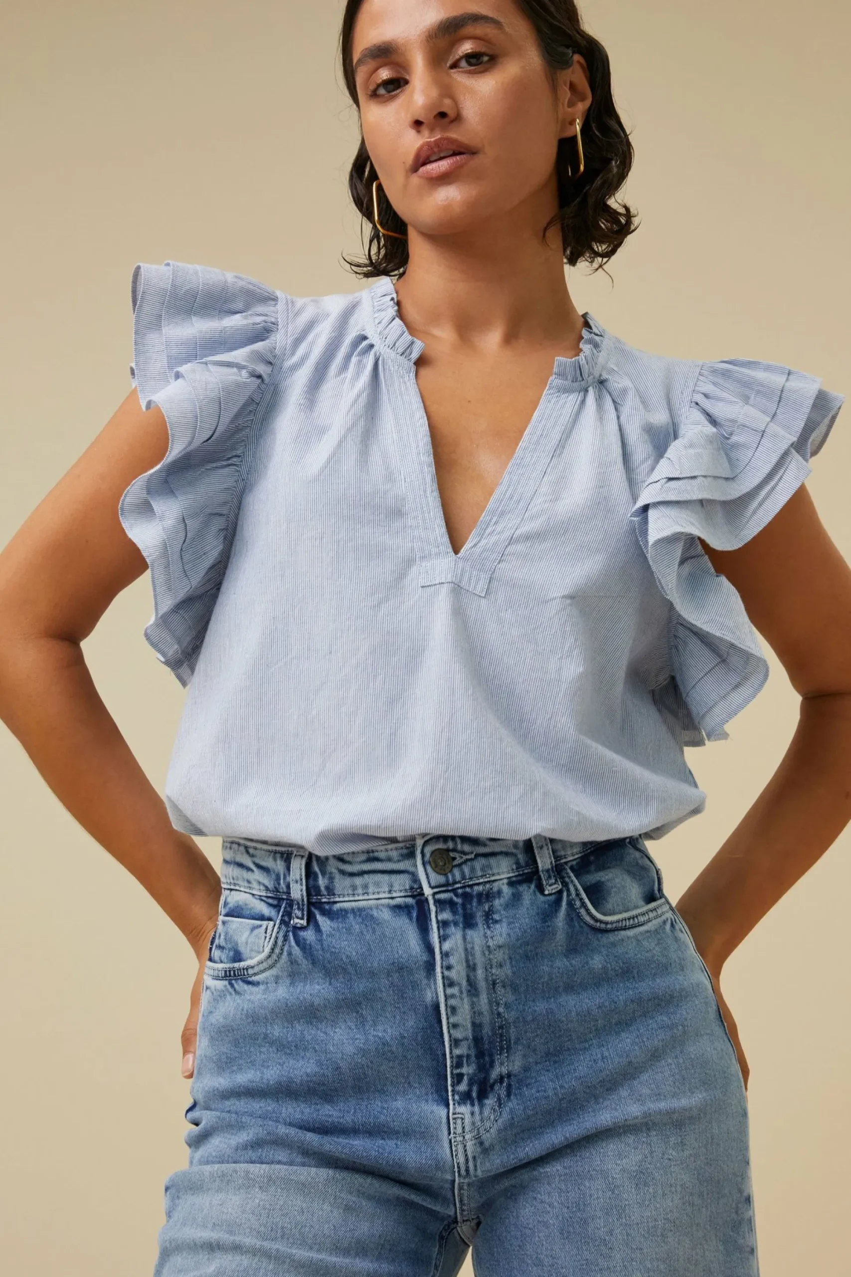 By bar Blouses<Lila Pin Stripe Blouse
