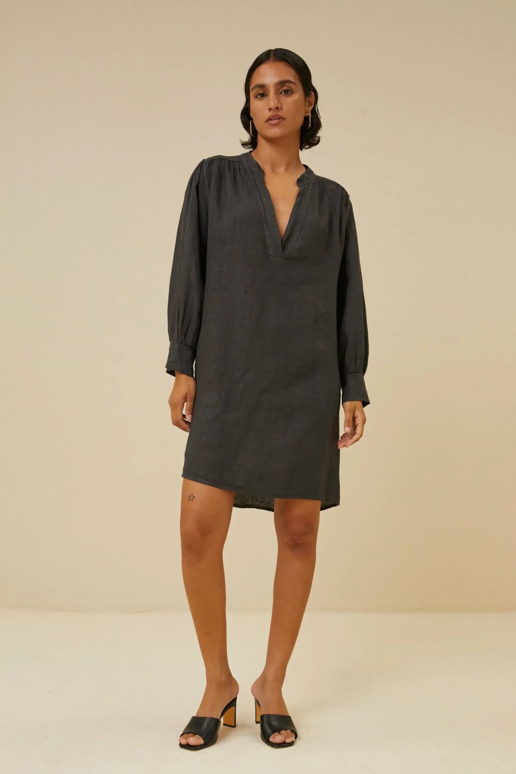 By bar Jurken<Resa Linen Dress
