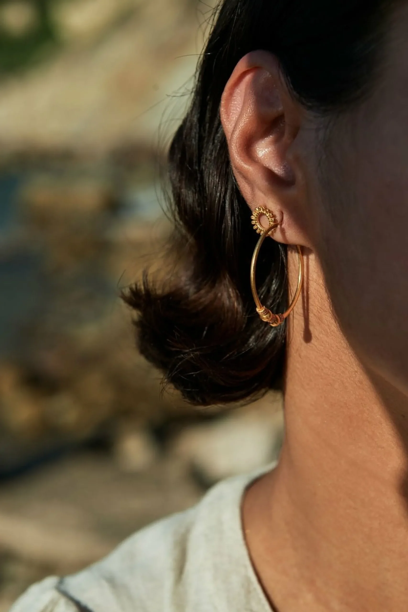 By bar Oorbellen<Ruby Stud Earring