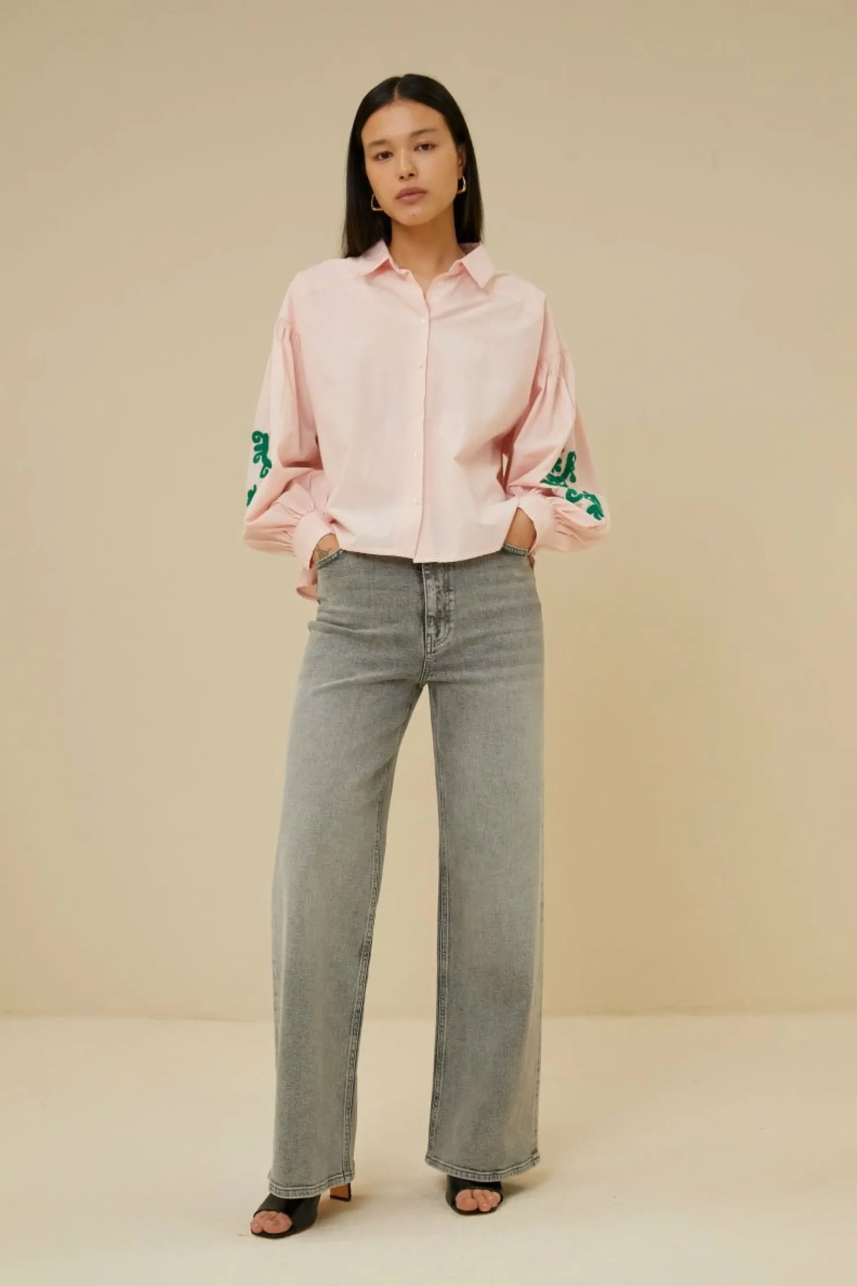 By bar Co-Ord Sets<Sarah Short Chambray Blouse