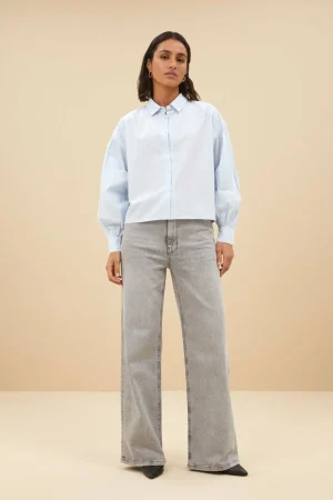 By bar Blouses<Sarah Short Chambray Blouse