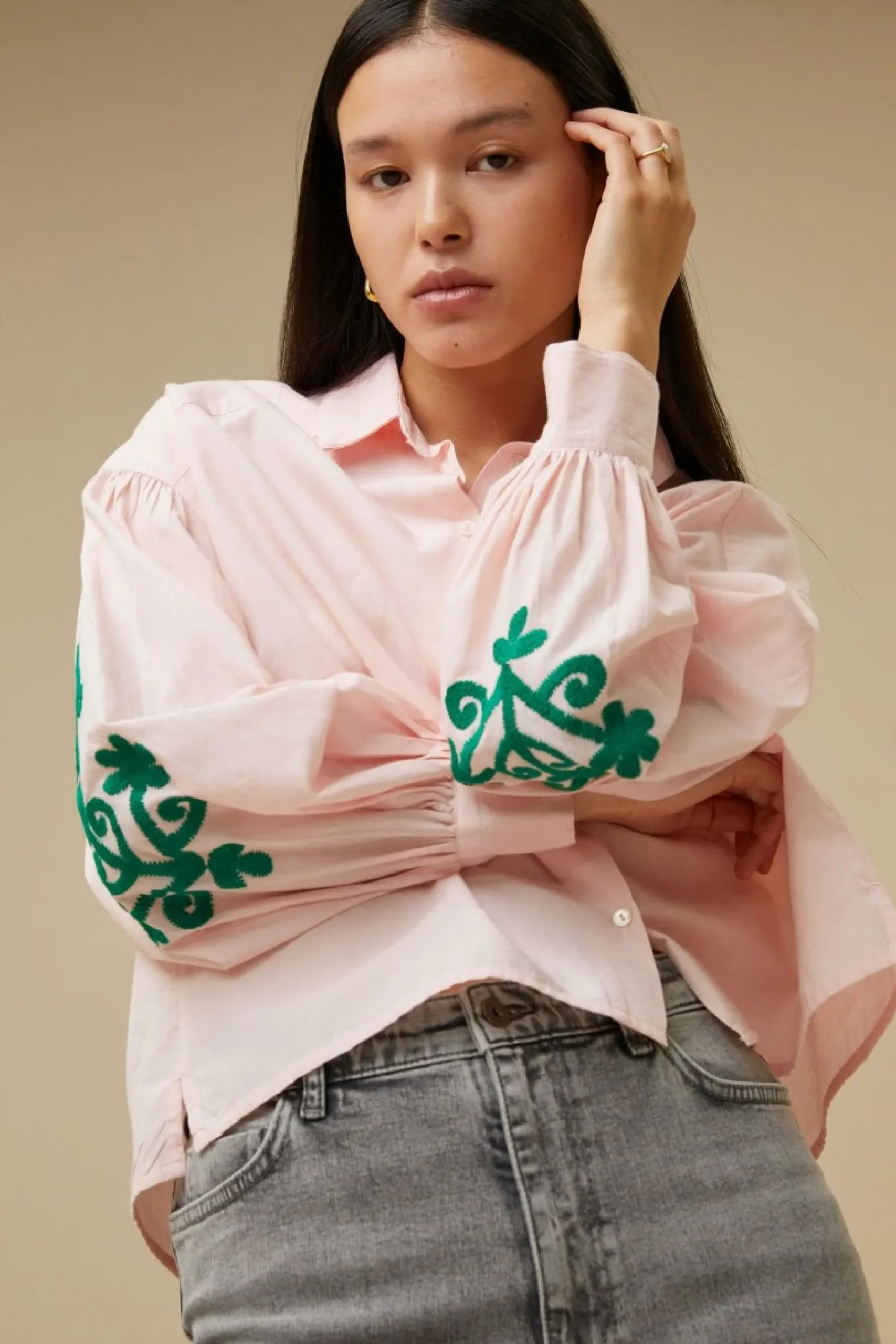 By bar Co-Ord Sets<Sarah Short Chambray Blouse