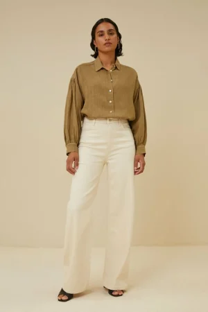 By bar Blouses<Sarah Short Linen Blouse