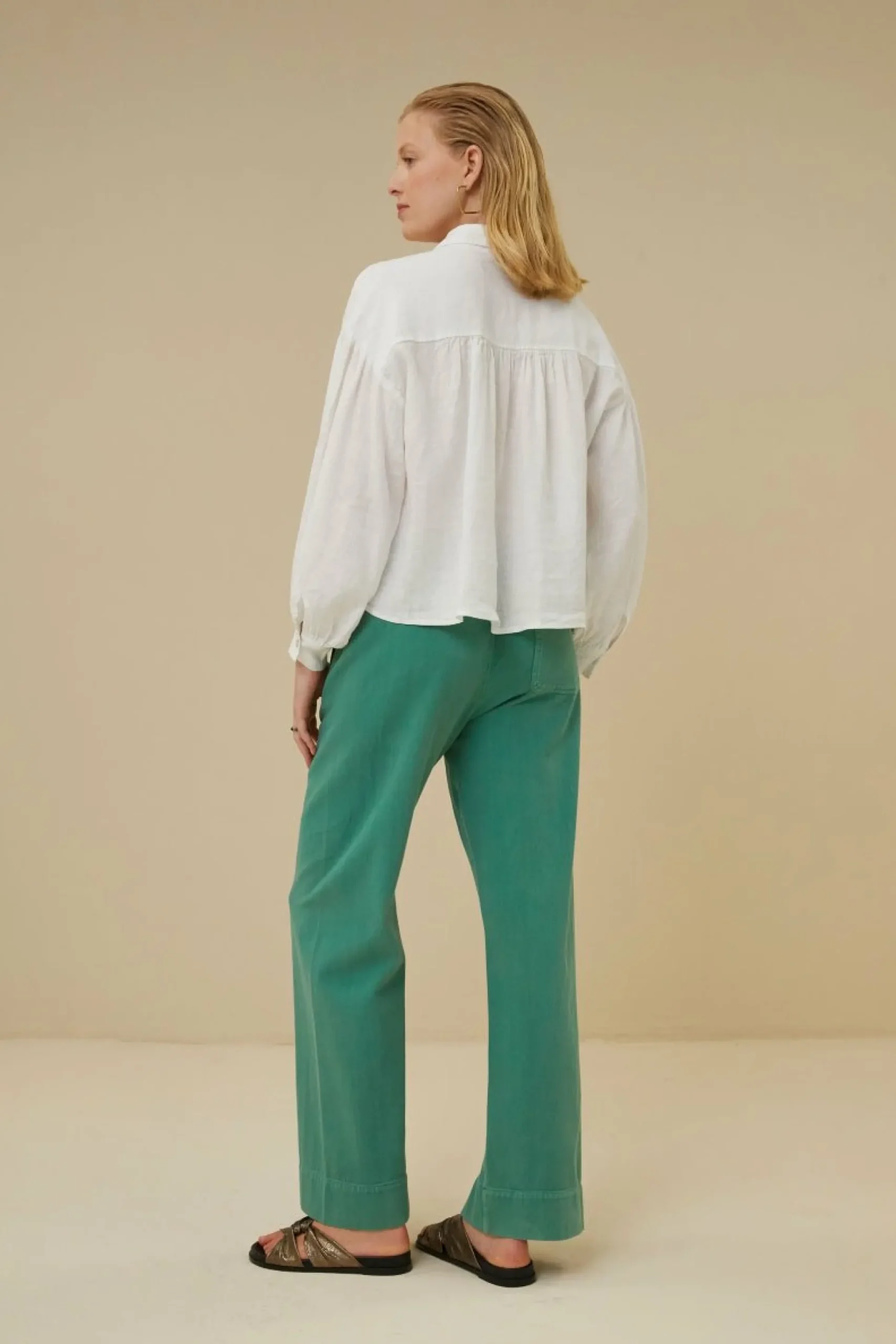 By bar Blouses<Sarah Short Linen Blouse