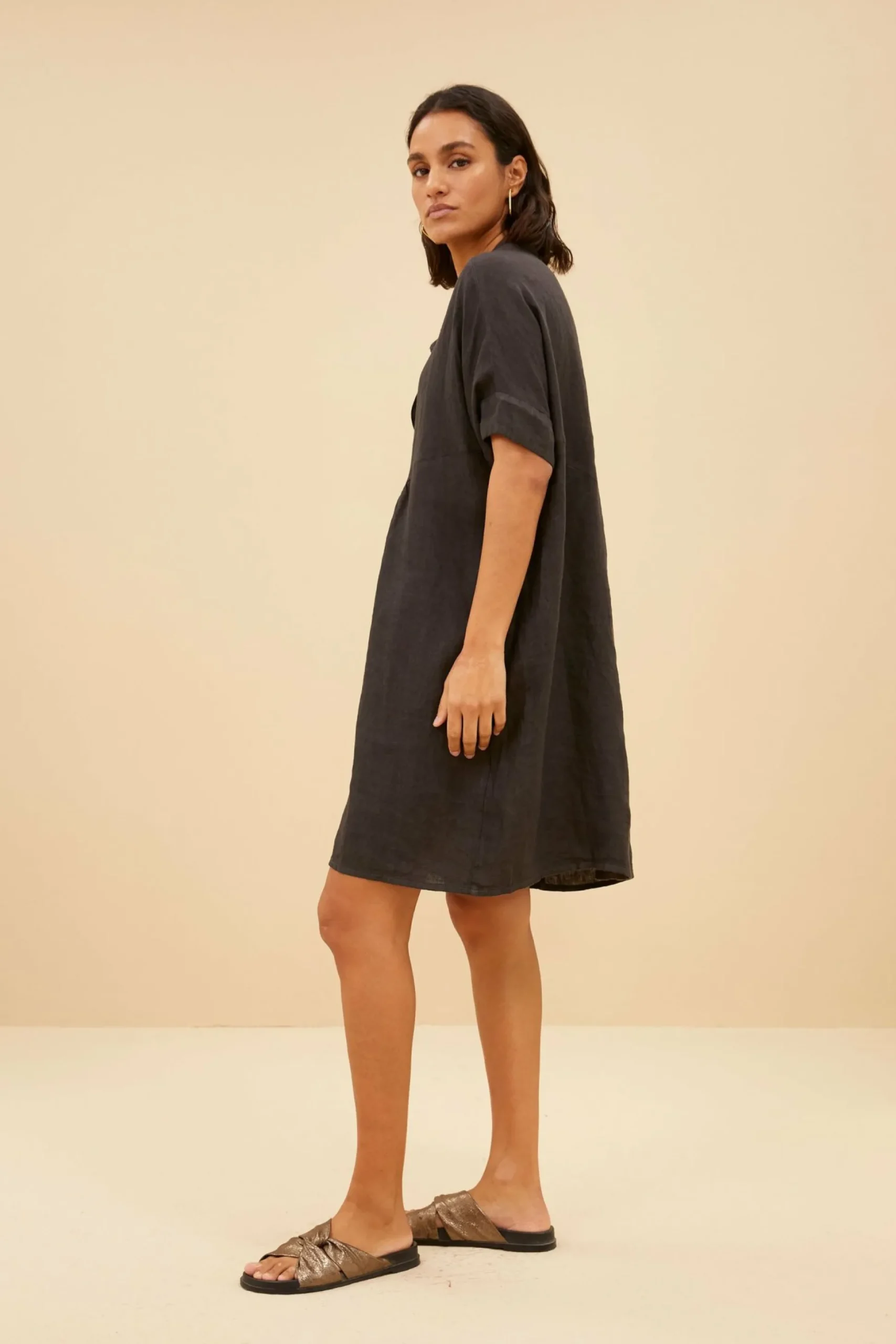 By bar Jurken<Tais Linen Dress
