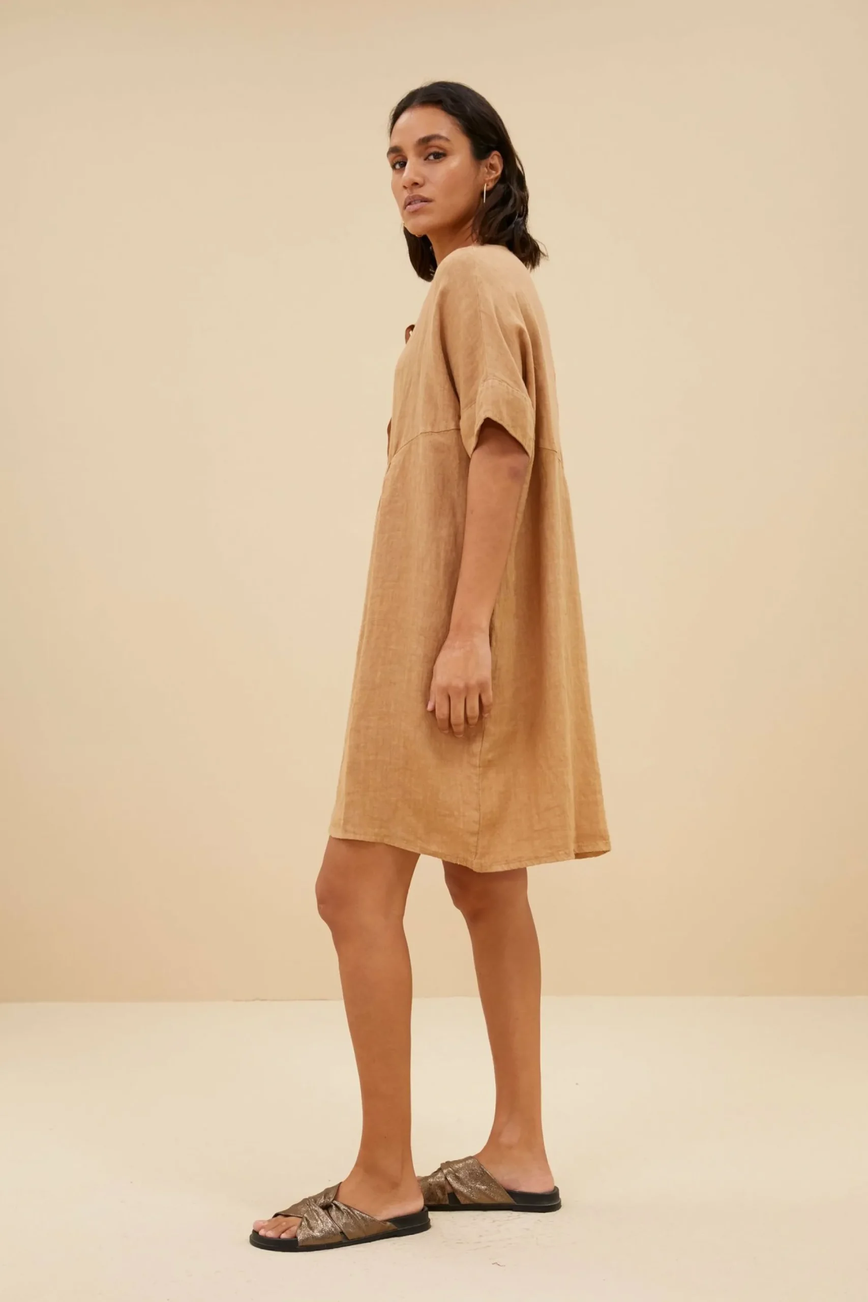 By bar Jurken<Tais Linen Dress