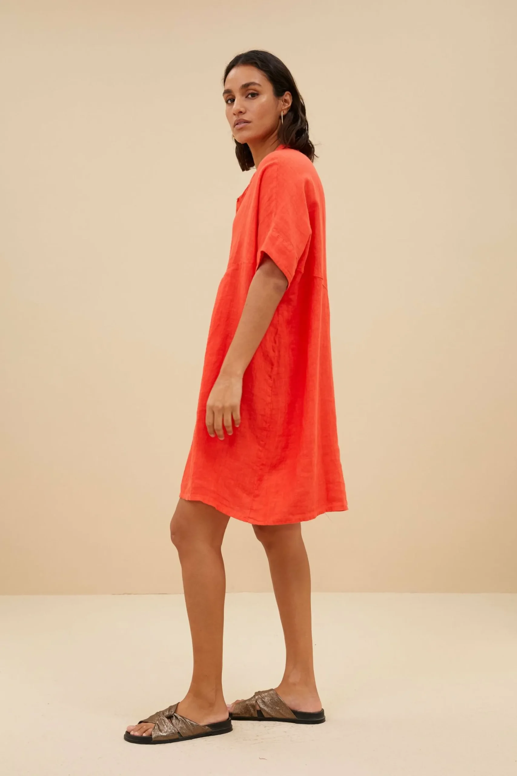 By bar Jurken<Tais Linen Dress