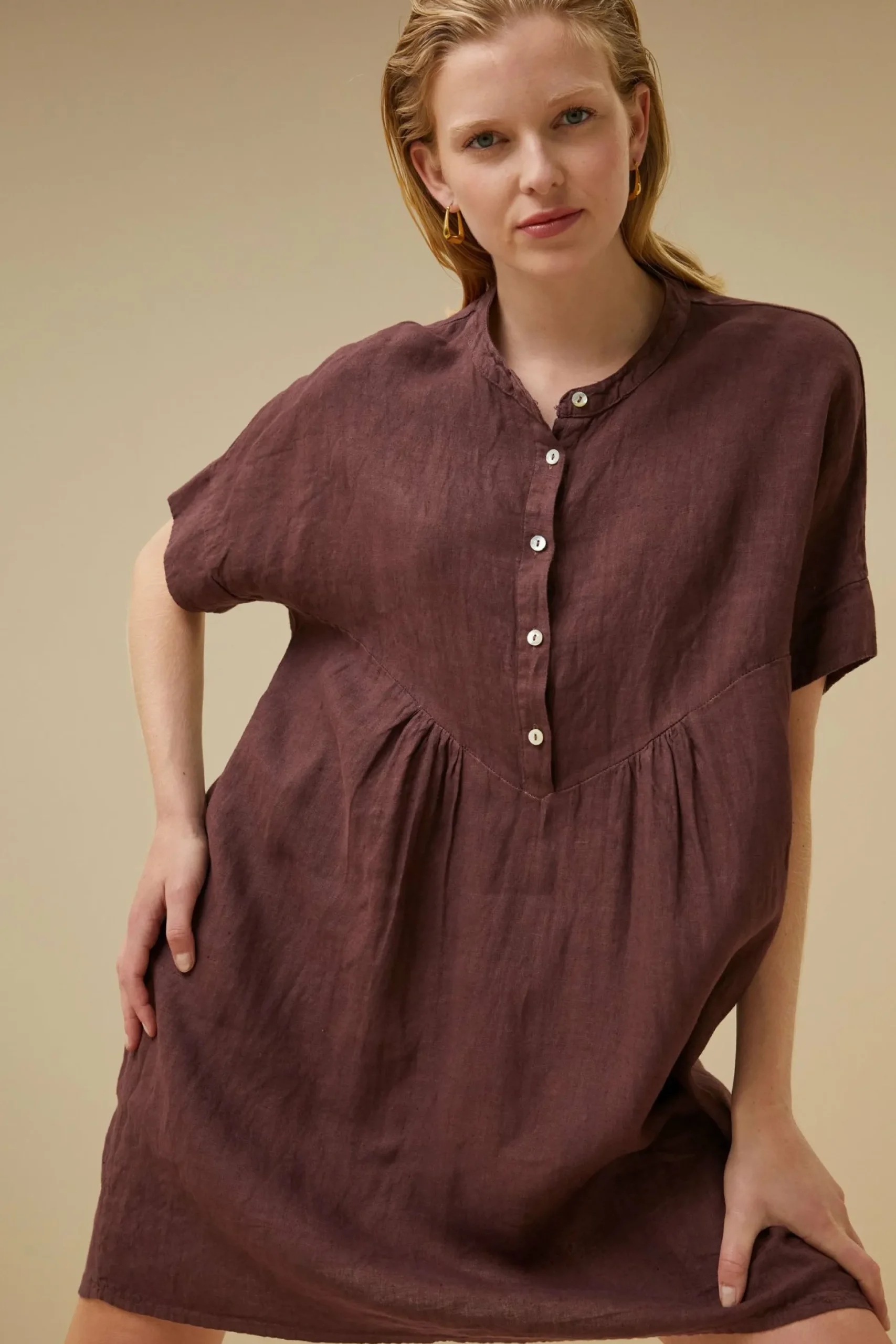 By bar Jurken<Tais Linen Dress