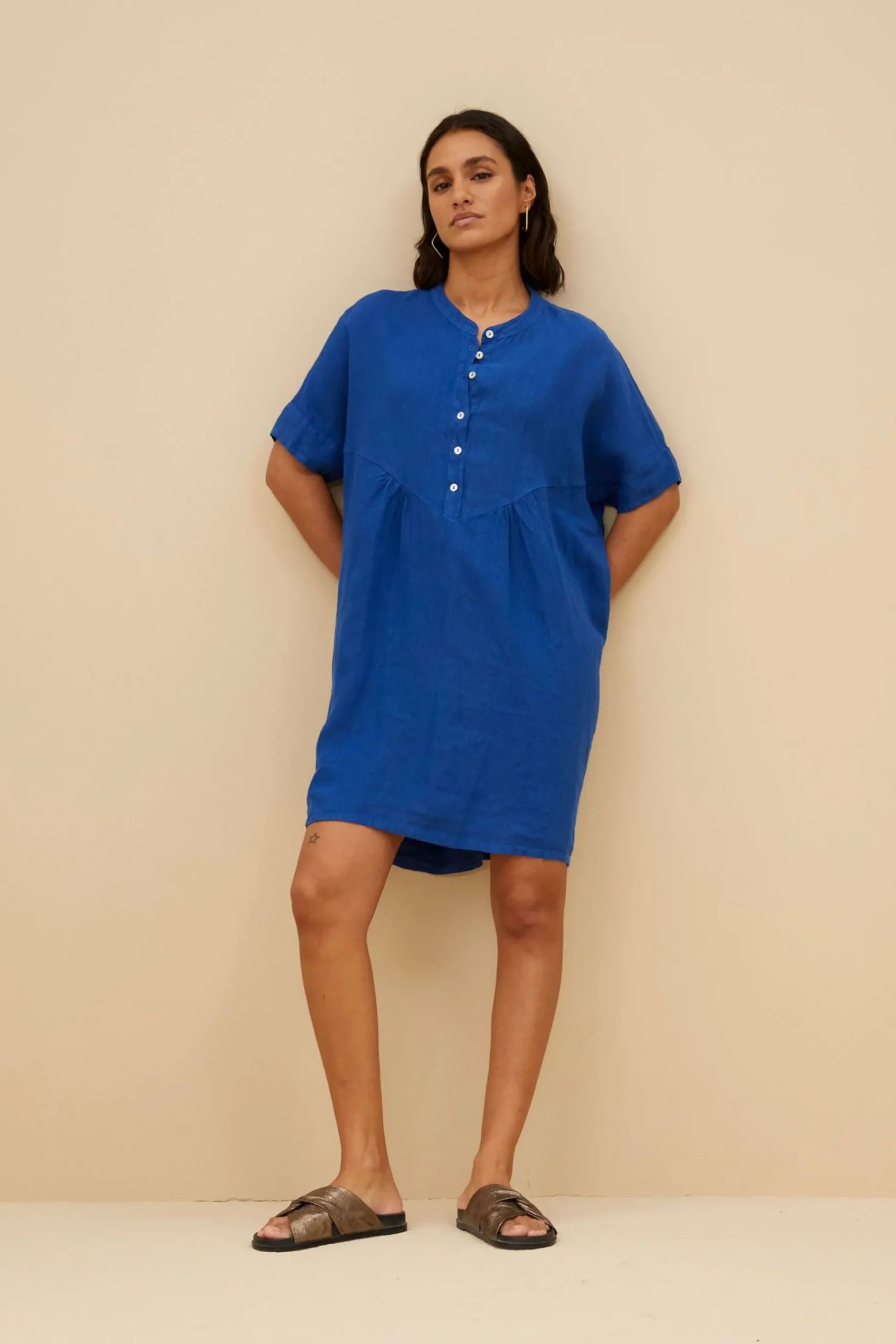 By bar Jurken<Tais Linen Dress