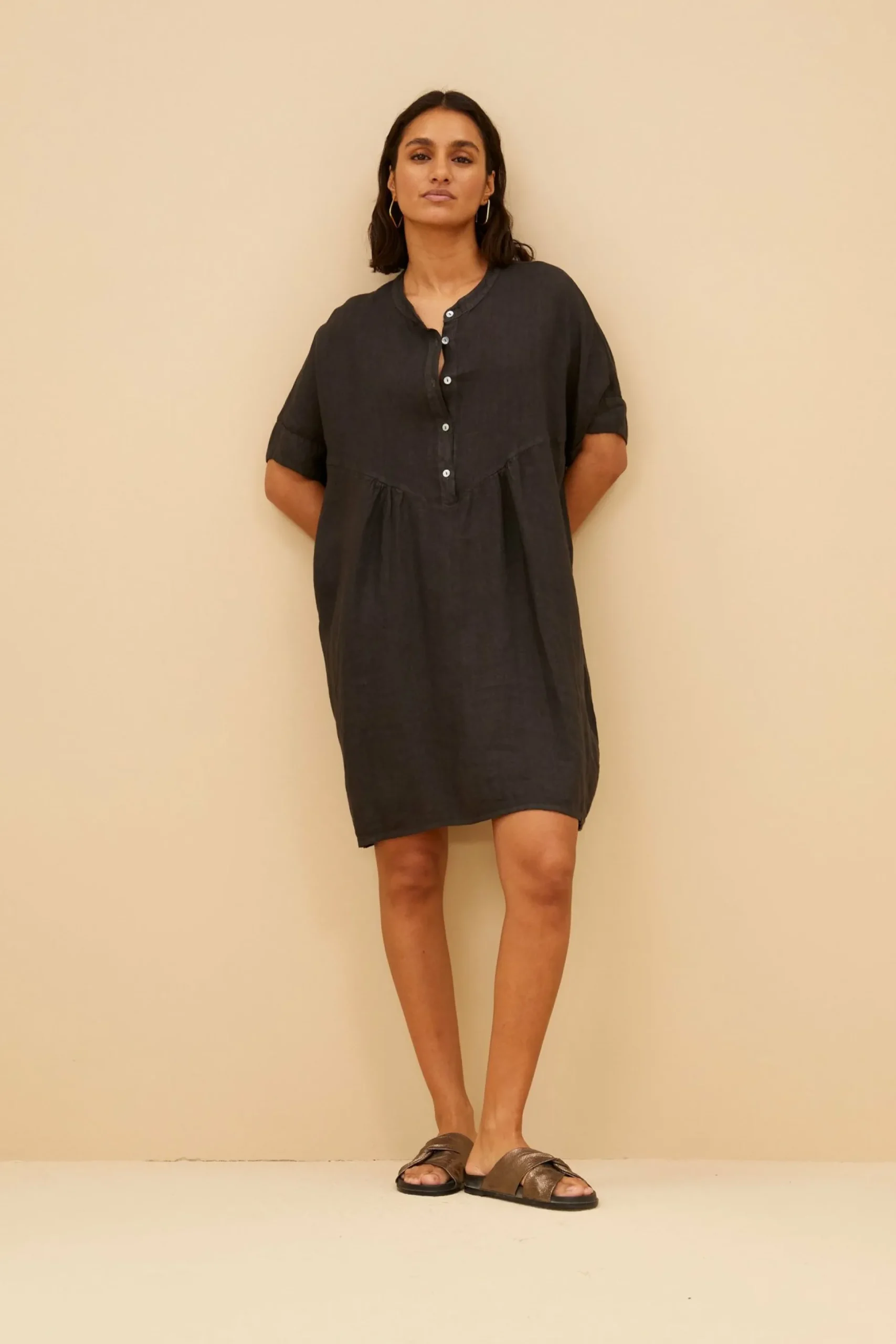 By bar Jurken<Tais Linen Dress