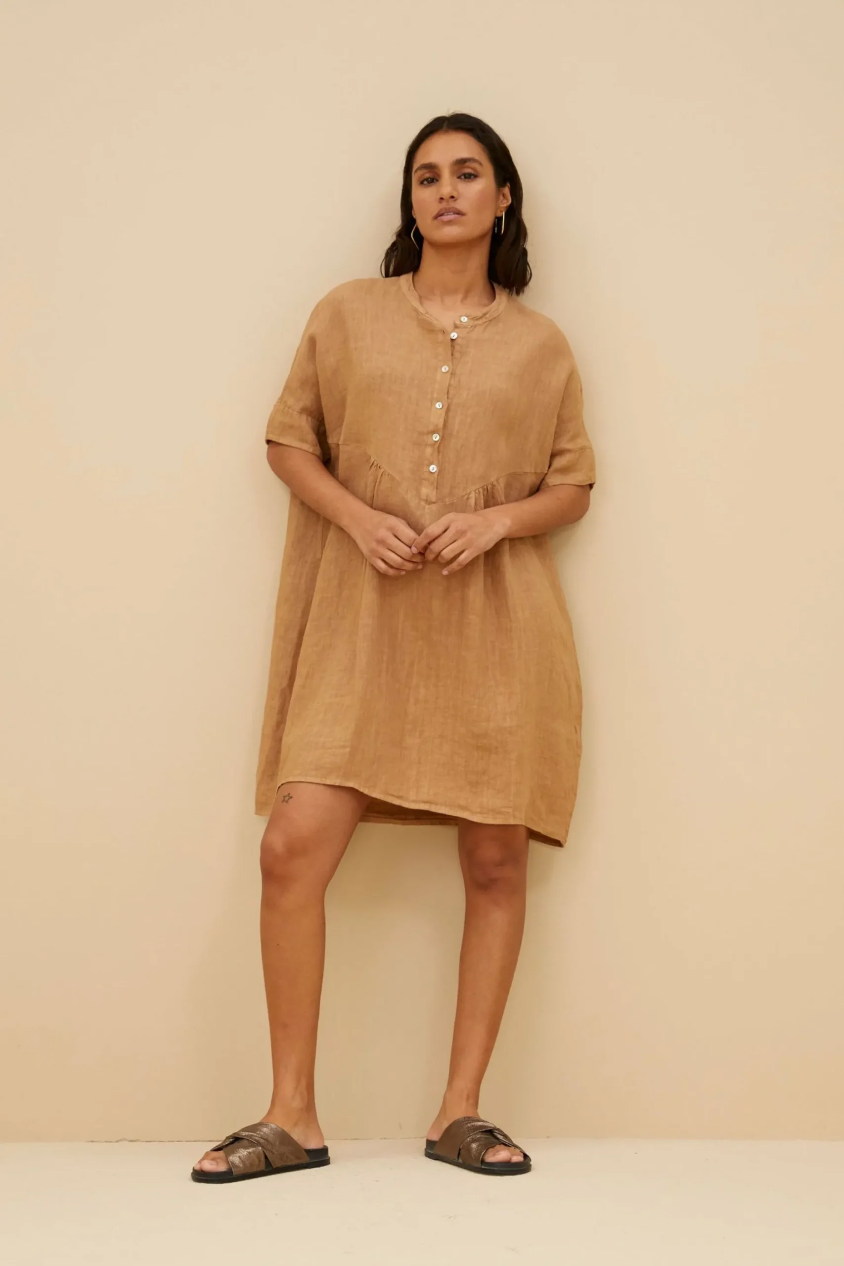 By bar Jurken<Tais Linen Dress