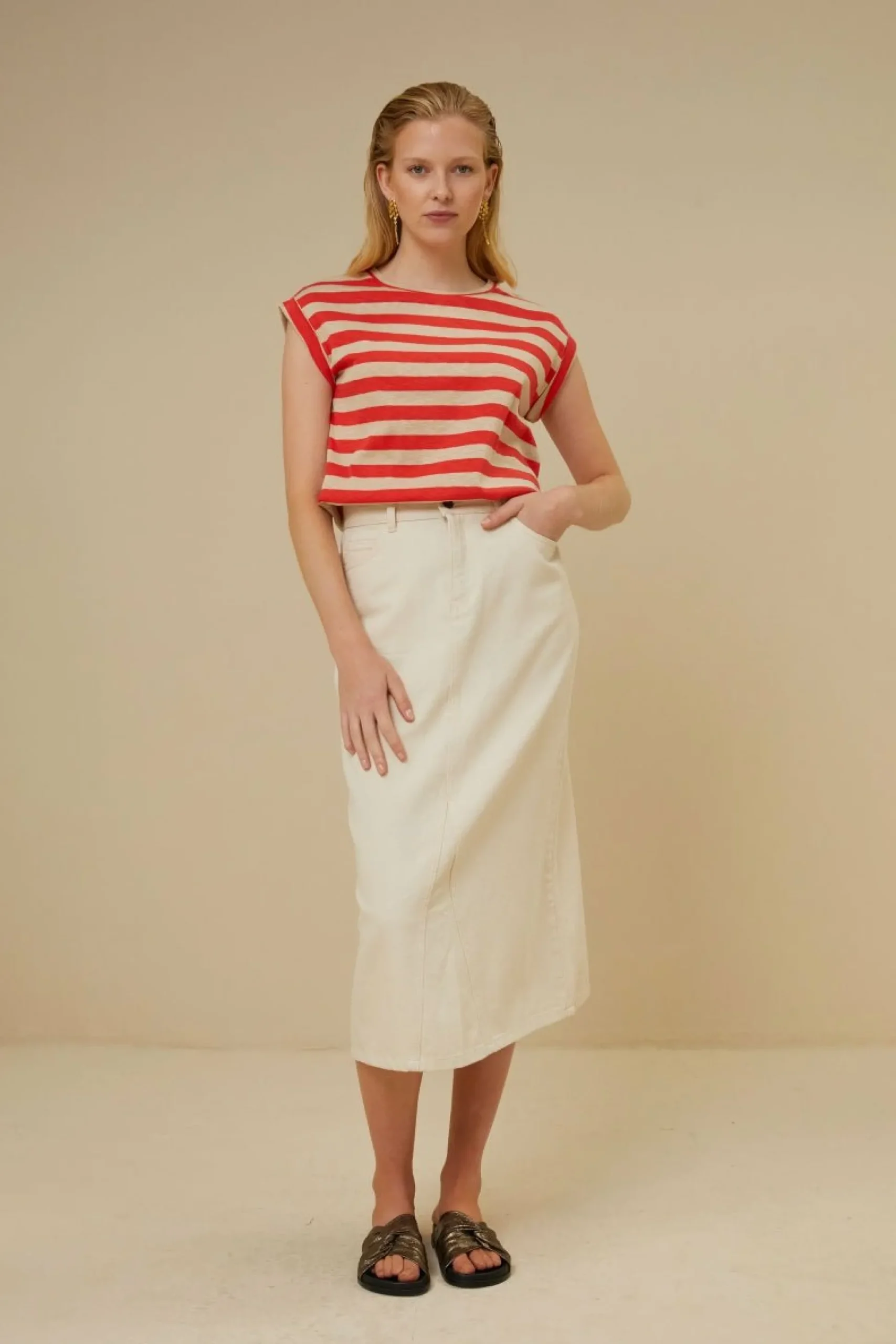 By bar Tops & Shirts<Thelma Big Stripe Top