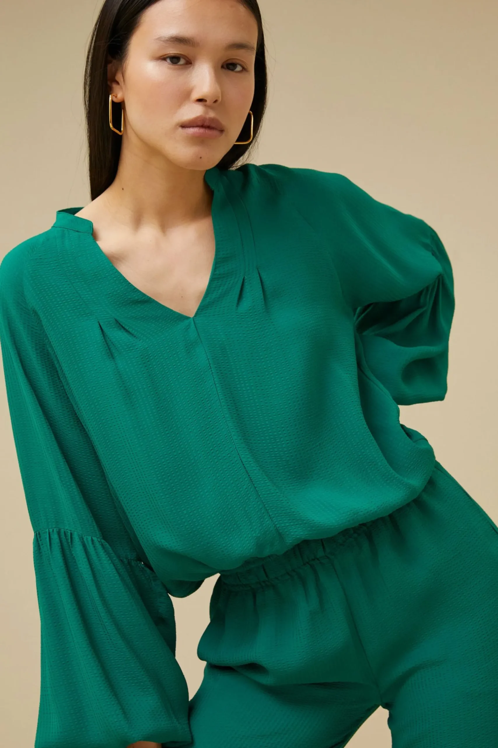 By bar Blouses<Vienna Satin Stripe Blouse
