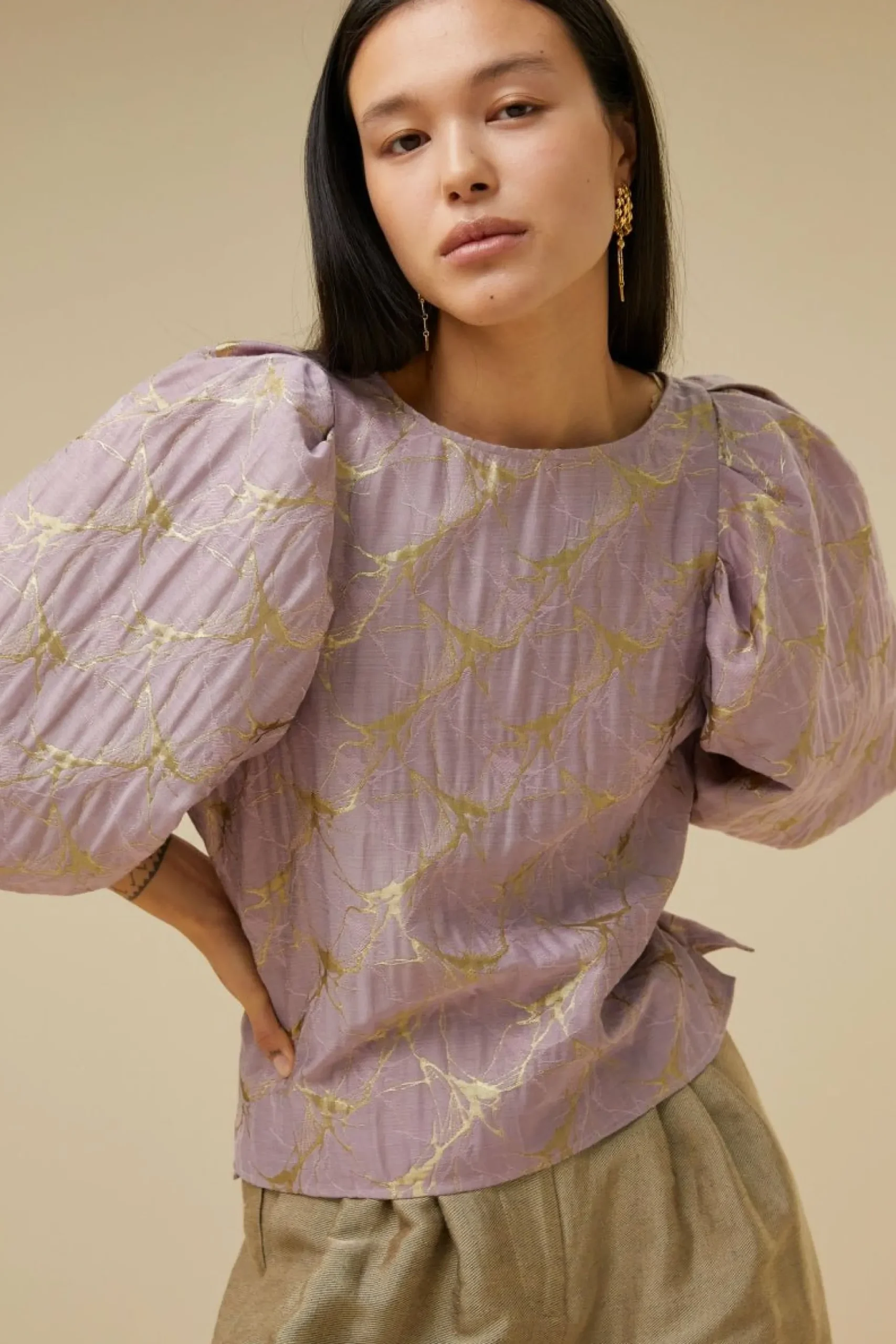 By bar Blouses<Zasu Jacquard Blouse